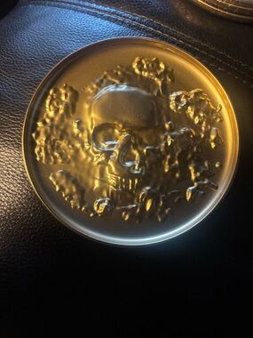 Threshold Gold-Tone Aluminum Alloy Skull Goth Spooky Coaster 4pk NWT
